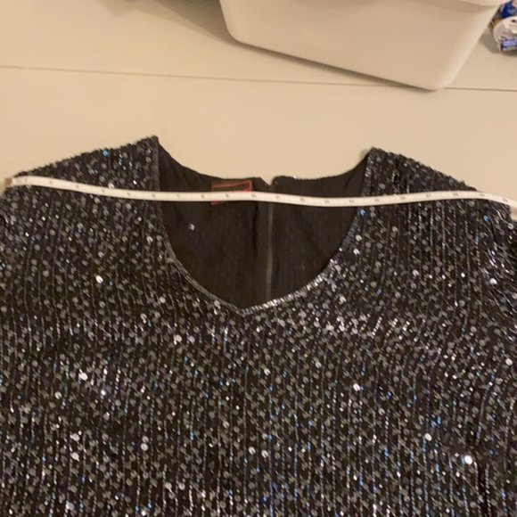 Vintage 1970’s Frank Usher Sequin 100% Silk blouse size large - Picture 7 of 16